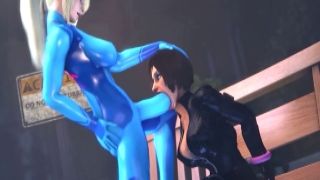 Futanari Samus Aran fucks Elizabeth from BioShock