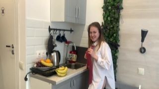 Very naughty masturbation session in the kitchen